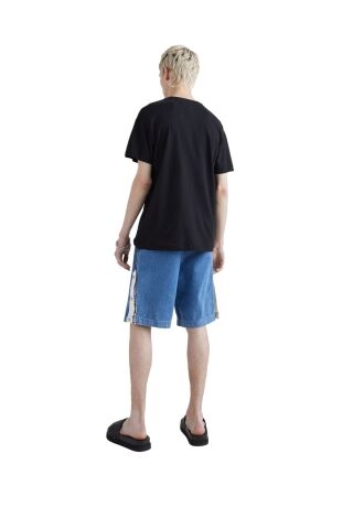 Erkek Marka Logolu Organik Pamuklu Bisiklet Yakalı Siyah T-shirt Dm0dm15379-bds - 546