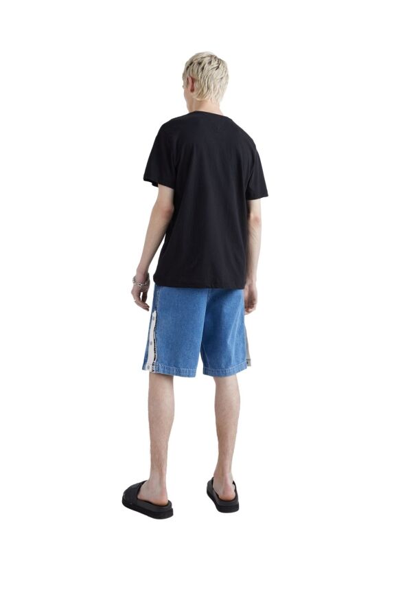 Erkek Marka Logolu Organik Pamuklu Bisiklet Yakalı Siyah T-shirt Dm0dm15379-bds - 712