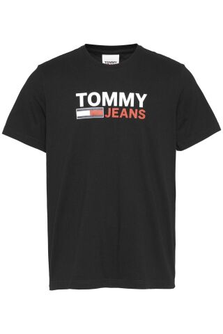 Erkek Marka Logolu Organik Pamuklu Bisiklet Yakalı Siyah T-shirt Dm0dm15379-bds - 713