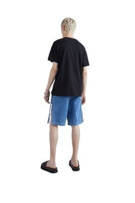 Erkek Marka Logolu Organik Pamuklu Bisiklet Yakalı Siyah T-shirt Dm0dm15379-bds - 353