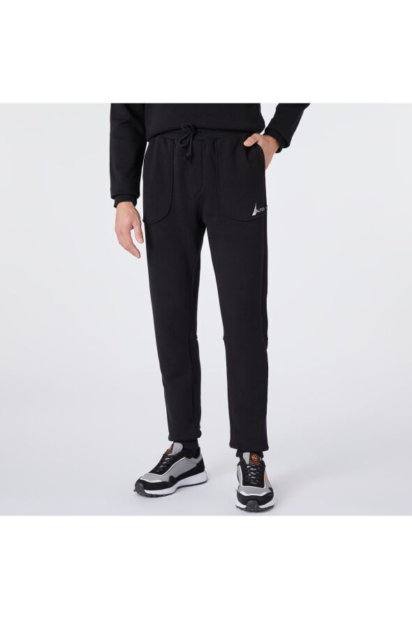 Erkek Siyah Standart Fit Eşofman Altı - 8